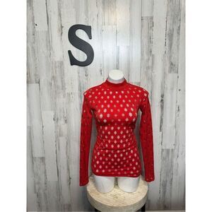 Red long sleeve top